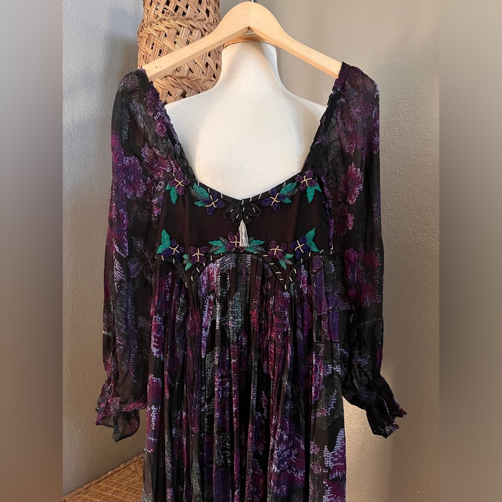 ▪️Free People Timeless Tapestry Embellished Babydoll Maxi Dress - Picture 9 of 14